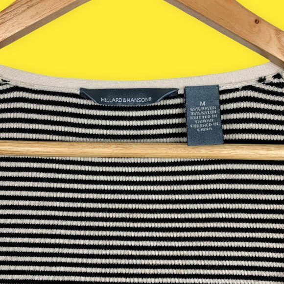 classic black and white/cream striped cardigan - Picture 3 of 5